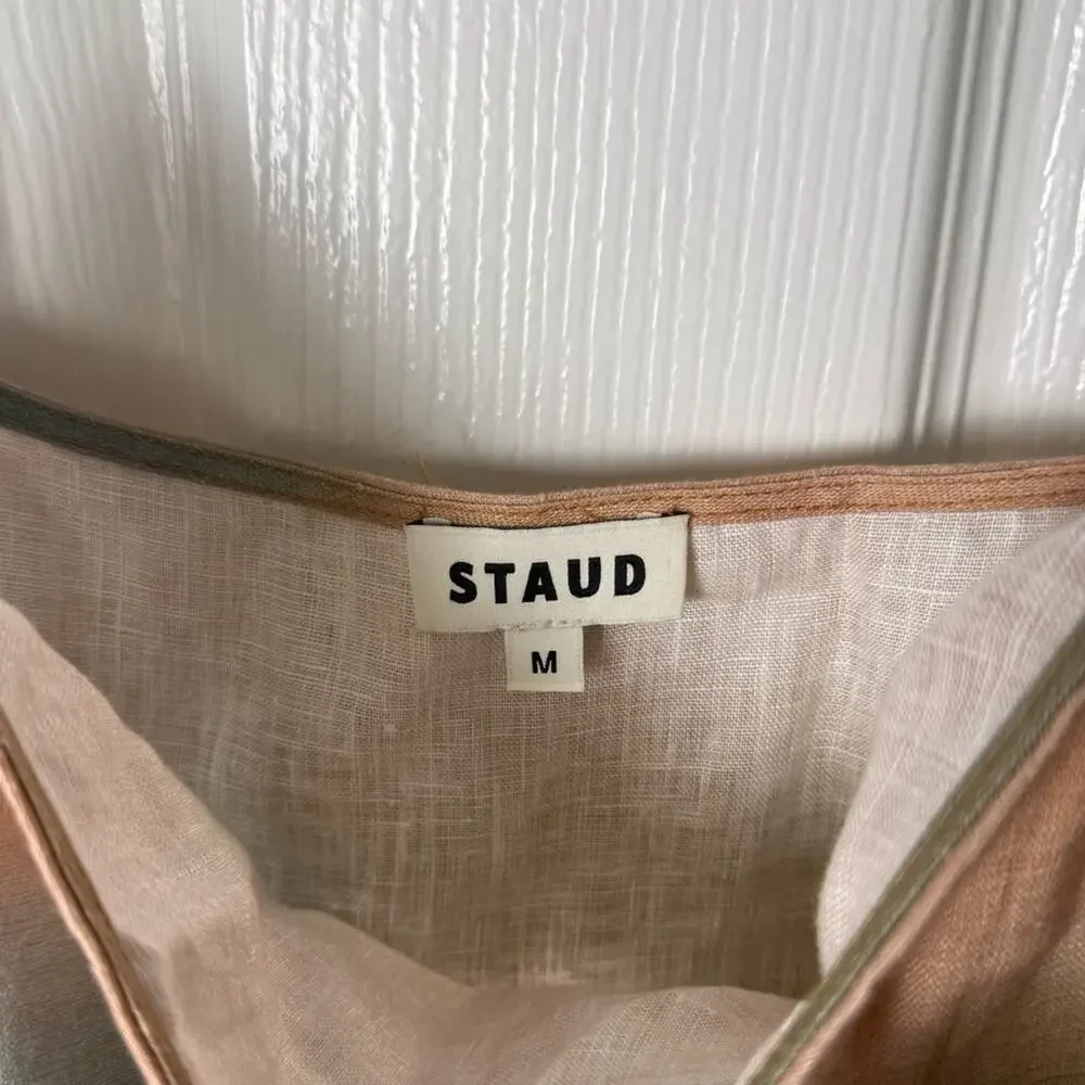 Staud Laura Linen Maxi Dress in Pastel Clouds M - Picture 10 of 12